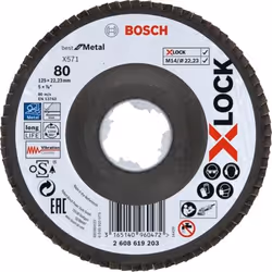 Bosch X-LOCK X571 BEST FOR METAL, Disque abrasif, Acier, Bosch, 2,22 cm, 12,5 cm, Noir, Blanc