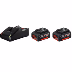 Bosch 1 600 A01 9S0, Ensemble de batterie et de chargeur, Lithium-Ion (Li-Ion), 4 Ah, 18 V, Bosch, Noir