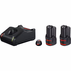 Bosch 1 600 A01 9RD, Ensemble de batterie et de chargeur, Lithium-Ion (Li-Ion), 3 Ah, 12 V, Bosch, Noir