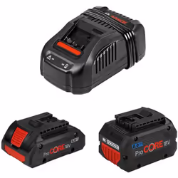 Power Set BOSCH (1 x 18V 4,0 Ah ProCORE + 1 x 18V 8,0 Ah ProCORE + GAL1880CV) Batteries BOSCH GBA 18V ProCORE - 87 % de puiss ...