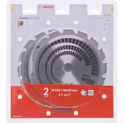 Lame de scie Bosch Construct Wood; 235x2,8x30 mm; Z16; 2 unités