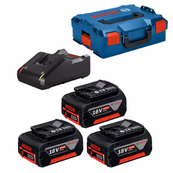 Ensemble d'accessoires Bosch 0615990L3T; 18V; 3x5,0 Ah + Chargeur GAL18V-40 pour outils sans fil