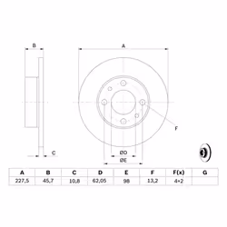 Disque de frein BOSCH 0 986 478 063, avant, arrière, plein, 1 pièce - Vue supplémentaire 7