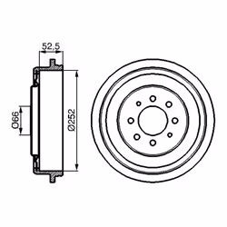 Tambour de frein BOSCH 0 986 477 067