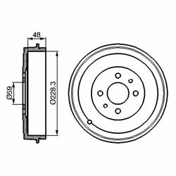 Tambour de frein BOSCH 0 986 477 088