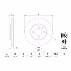 Disque de frein BOSCH 0 986 478 308 avant, ventilé, à haute teneur en carbone, 1 pièce - Vue supplémentaire 7