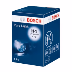 Ampoule halogène BOSCH H4 Pure Light 12V, 60/55W, 1 pièce