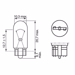 Ampoule secondaire BOSCH W5W Pure Light 12V, 5W, 10 pièce - Vue supplémentaire 8