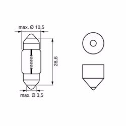 Ampoule secondaire BOSCH C10W Pure Light 12V, 10W, 10 pièce - Vue supplémentaire 6