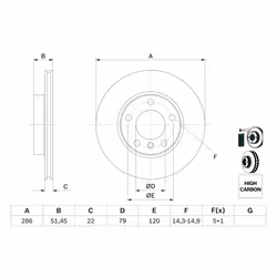 Disque de frein BOSCH 0 986 478 513 avant, ventilé, à haute teneur en carbone, 1 pièce - Vue supplémentaire 7