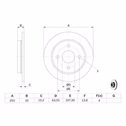 Disque de frein BOSCH 0 986 478 344, arrière, plein, 1 pièce - Vue supplémentaire 7