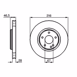 Disque de frein BOSCH 0 986 478 625 avant, ventilé, 1 pièce