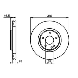 Disque de frein BOSCH 0 986 478 625 avant, ventilé, 1 pièce