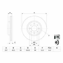 Disque de frein BOSCH 0 986 478 515 avant, ventilé, 1 pièce - Vue supplémentaire 7