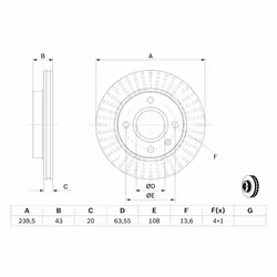 Disque de frein BOSCH 0 986 478 502, avant, ventilé , 1 pièce - Vue supplémentaire 7