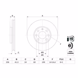 Disque de frein BOSCH 0 986 478 881 avant, ventilé, à haute teneur en carbone, 1 pièce - Vue supplémentaire 7