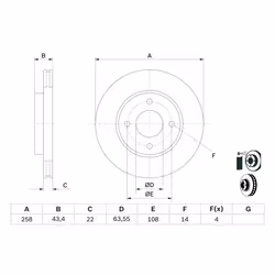 Disque de frein BOSCH 0 986 478 892 avant, ventilé, à haute teneur en carbone, 1 pièce - Vue supplémentaire 7