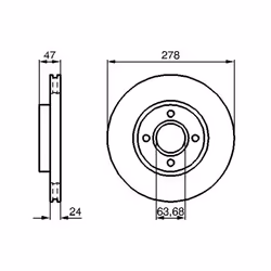 Disque de frein BOSCH 0 986 478 427 avant, ventilé, 1 pièce
