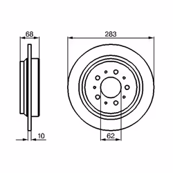 Disque de frein BOSCH 0 986 478 445, arrière, plein, 1 pièce