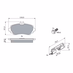 Jeu de plaquettes de frein BOSCH 0 986 424 469, avant - Vue supplémentaire 8