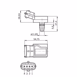 Capteur, pression de suralimentation BOSCH 0 281 002 573 - Vue supplémentaire 9