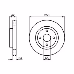 Disque de frein BOSCH 0 986 478 989 avant, ventilé, 1 pièce