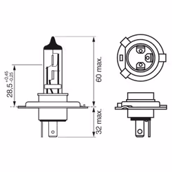 Ampoule halogène BOSCH H4 Longlife Daytime 12V, 60/55W, 1 pièce - Vue supplémentaire 6