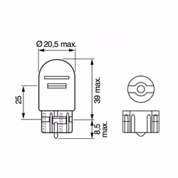 Ampoule secondaire BOSCH W21/5W Pure Light 12V, 5/21W, 1 pièce - Vue supplémentaire 8