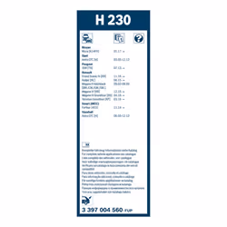 Balai d'essuie-glace BOSCH 3 397 004 560, Twin H230, 230mm, Arrière, 1 pièce - Vue supplémentaire 6