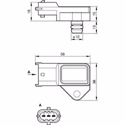 Capteur, pression de suralimentation BOSCH 0 281 002 487 - Vue supplémentaire 8