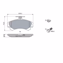 Jeu de plaquettes de frein BOSCH 0 986 424 371, avant - Vue supplémentaire 6