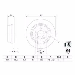 Disque de frein BOSCH 0 986 479 041 arrière, plein, 1 pièce - Vue supplémentaire 7