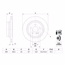 Disque de frein BOSCH 0 986 479 042 arrière, ventilé, à haute teneur en carbone, 1 pièce - Vue supplémentaire 7