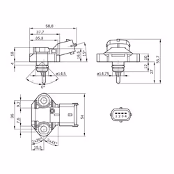 Capteur, pression de carburant BOSCH 0 261 230 112 - Vue supplémentaire 8