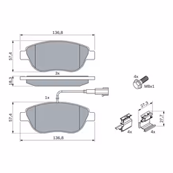 Jeu de plaquettes de frein BOSCH 0 986 424 596, avant - Vue supplémentaire 8