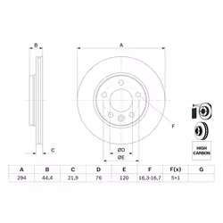 Disque de frein BOSCH 0 986 479 097 arrière, ventilé, à haute teneur en carbone, 1 pièce - Vue supplémentaire 7