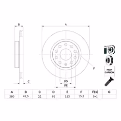 Disque de frein BOSCH 0 986 479 098 avant, ventilé, à haute teneur en carbone, 1 pièce - Vue supplémentaire 7