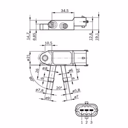 Capteur, pression des gaz échappement BOSCH 0 281 002 772 - Vue supplémentaire 8