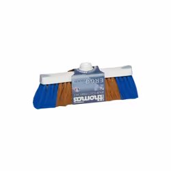 Balai coco moustache renfort bleu. Monture polypro avec renforts élastomère douille vis intégrée présentation avec cavalier.  ...