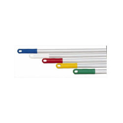 Finish - 1 Manche aluminium anodisé embout blanc diamêtre 25mm longueur 1.40 m