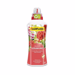 Engrais complet liquide, avec oligo-éléments, qui favorise la floraison de toutes les variétés de géraniums (lierre et zonale ...