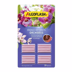 Engrais sous forme de bâtonnets à enfouir pour favoriser et prolonger la floraison, Idéal pour toutes les variétés d'orchidée ...