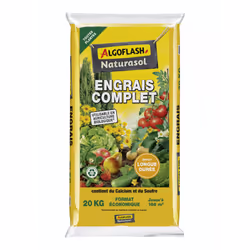 Engrais Complet ALGOFLASH Naturasol 20 kg - Fertilisant à libération longue durée Découvrez l'engrais complet ALGOFLASH Natur ...