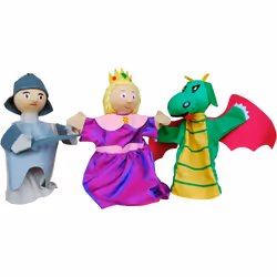Faujas Coffret Marionnette Princesse, Chevalier Et Dragon, 4 an(s)