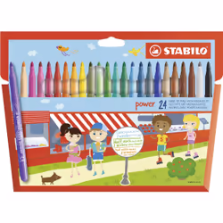 STABILO power, Moyen, 24 couleurs, Multicolore, Pointe ogive, 2 mm, Multicolore