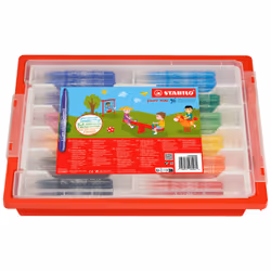 STABILO Extra-thick, 12 couleurs, Abricot (couleur), Bleu, Vert, Vert clair, Lilas, Ocre, Orange, Rose, Rouge, Jaune, 3 mm, M ...