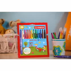 STABILO Extra-thick stylo-feutre Abricot (couleur), Bleu, Vert, Vert clair, Lilas, Ocre, Orange, Rose, Rouge, Jaune 96 pièce(s)