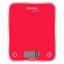 Tefal Optiss, Balance de ménage électronique, 5 kg, 1 g, Rouge, Verre, Rectangle