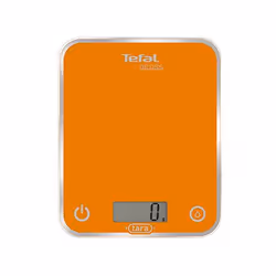 Tefal Optiss BC5001, Balance de ménage électronique, 5 kg, 1 g, Orange, Verre, Comptoir