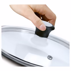Tefal 28097912 couvercle Rond Noir, Acier, Transparent